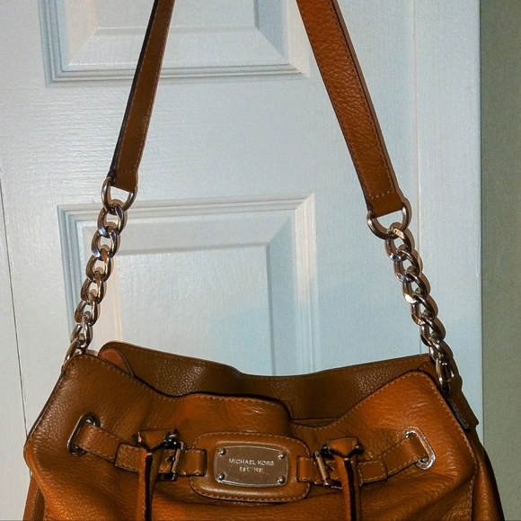Michael Kors Handbags - Michael Kors Medium Large Leather Hamilton Bag Brown Satchel With wallet.